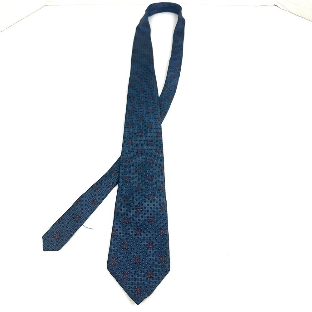 Liberty of London Blue and Purple Medallion Men's Silk Tie / Necktie